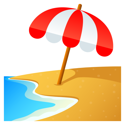 Beach with Umbrella for JoyPixels 10.0