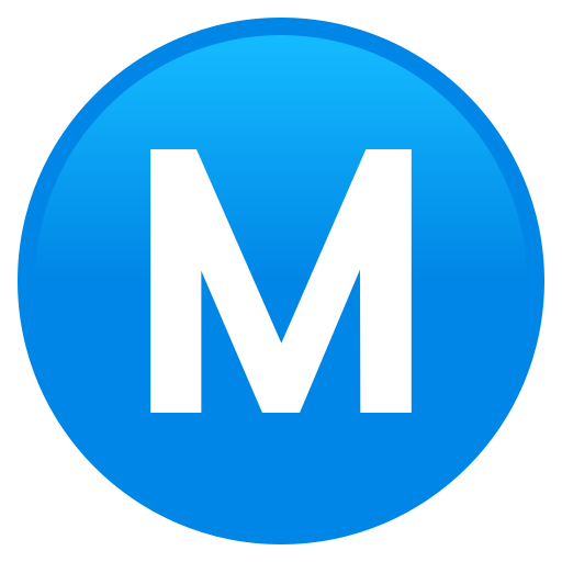 Círculo Com A Letra M para JoyPixels 10.0