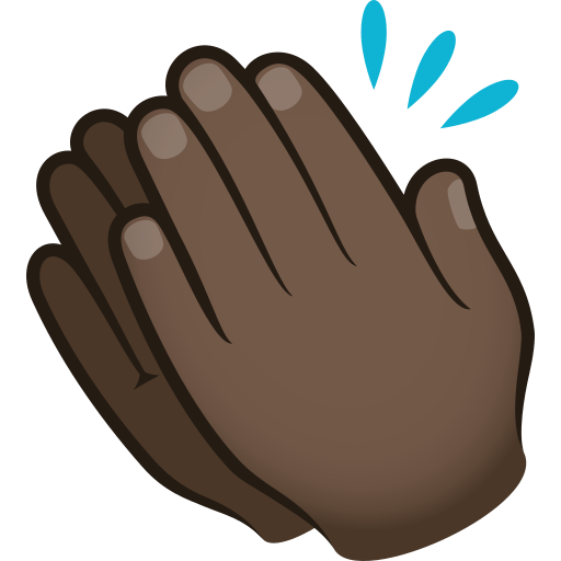 Mãos Aplaudindo: Pele Escura para JoyPixels 10.0