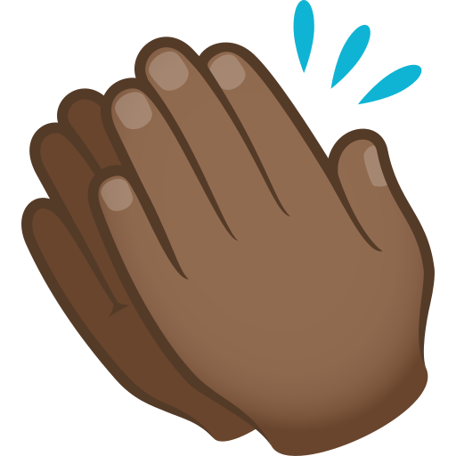 Mãos Aplaudindo: Pele Morena Escura para JoyPixels 10.0