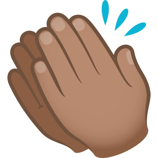 Mãos Aplaudindo: Pele Morena para JoyPixels 10.0