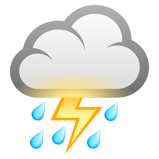 Wolk met bliksem en regen voor JoyPixels 10.0