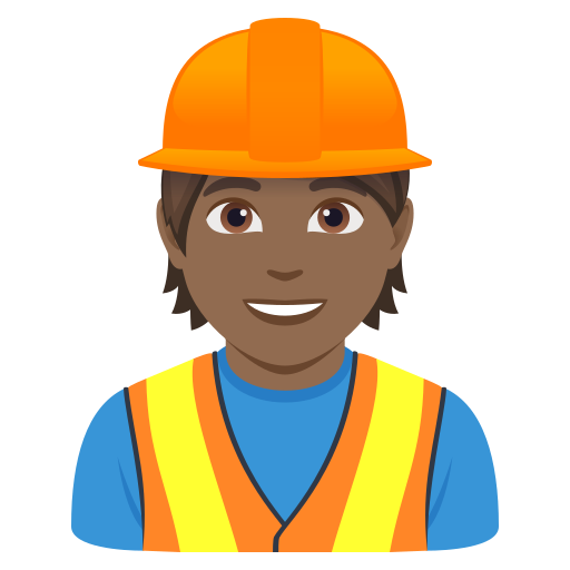 Trabalhador De Construção Civil: Pele Morena Escura para JoyPixels 10.0