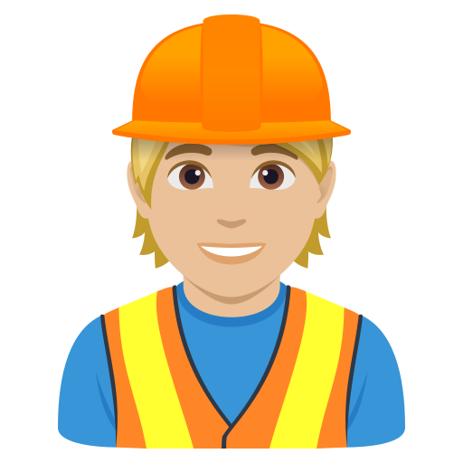 Trabalhador De Construção Civil: Pele Morena Clara para JoyPixels 10.0
