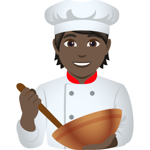 Повар: очень темный тон кожи для JoyPixels 10.0