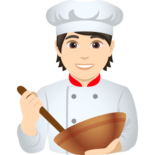 Chef De Cozinha: Pele Clara para JoyPixels 10.0