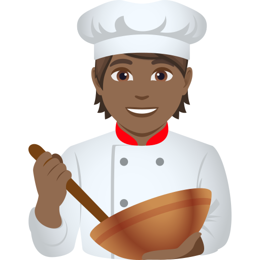 Chef De Cozinha: Pele Morena Escura para JoyPixels 10.0