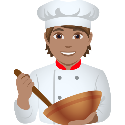 Chef De Cozinha: Pele Morena para JoyPixels 10.0