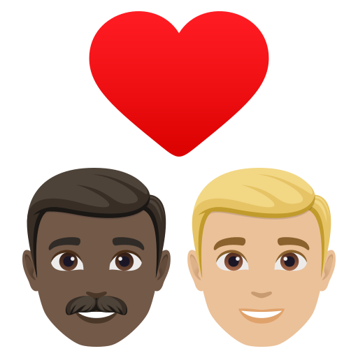 Casal Apaixonado: Homem, Homem, Pele Escura, Pele Morena Clara para JoyPixels 10.0