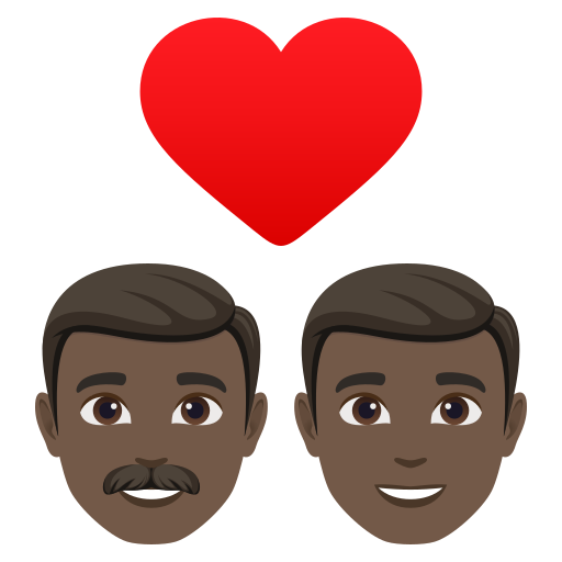 Casal Apaixonado: Homem, Homem, Pele Escura para JoyPixels 10.0