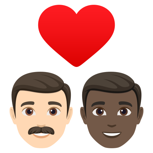 Casal Apaixonado: Homem, Homem, Pele Clara, Pele Escura para JoyPixels 10.0