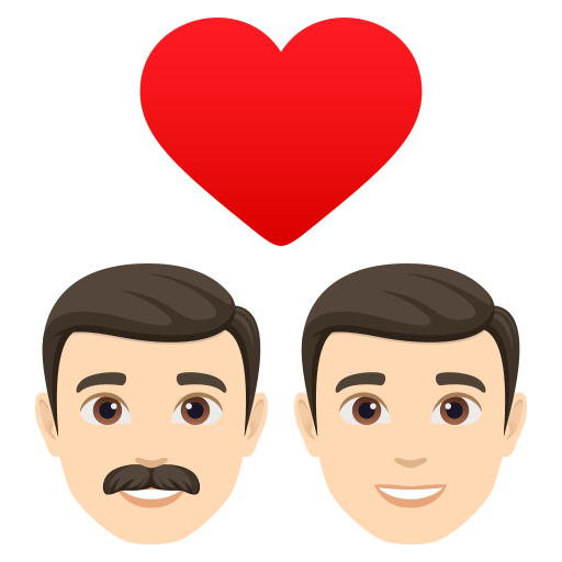 Casal Apaixonado: Homem, Homem, Pele Clara para JoyPixels 10.0