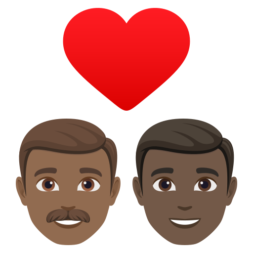Casal Apaixonado: Homem, Homem, Pele Morena Escura, Pele Escura para JoyPixels 10.0
