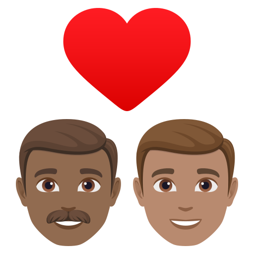 Casal Apaixonado: Homem, Homem, Pele Morena Escura, Pele Morena para JoyPixels 10.0