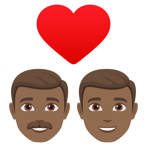 Закохана пара: чоловік чоловік темний тон шкіри для JoyPixels 10.0