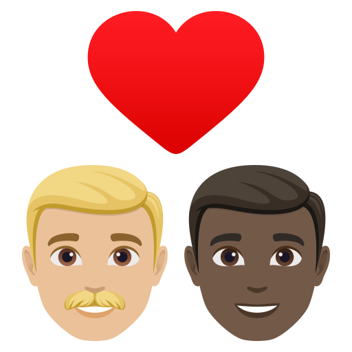 Casal Apaixonado: Homem, Homem, Pele Morena Clara, Pele Escura para JoyPixels 10.0