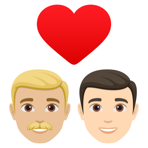 Casal Apaixonado: Homem, Homem, Pele Morena Clara, Pele Clara para JoyPixels 10.0