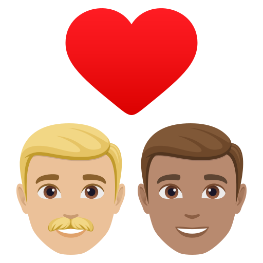 Закохана пара: чоловік чоловік світлий тон шкіри середній тон шкіри для JoyPixels 10.0