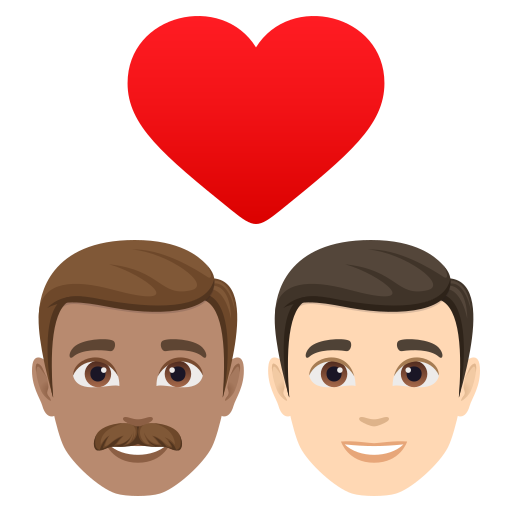 Закохана пара: чоловік чоловік середній тон шкіри дуже світлий тон шкіри для JoyPixels 10.0