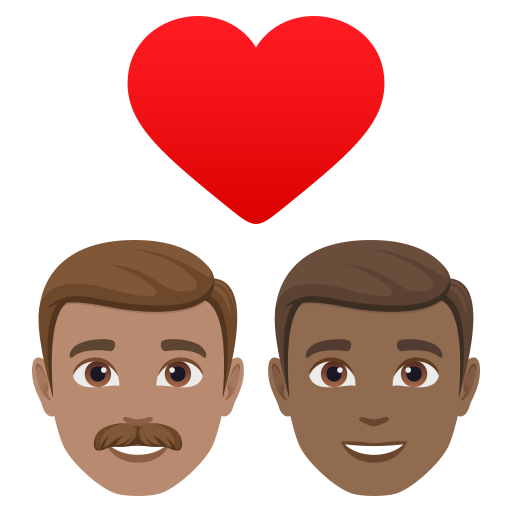 Закохана пара: чоловік чоловік середній тон шкіри темний тон шкіри для JoyPixels 10.0