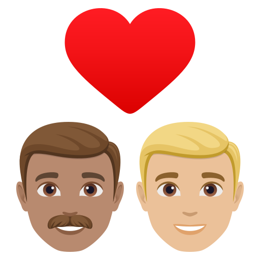 Casal Apaixonado: Homem, Homem, Pele Morena, Pele Morena Clara para JoyPixels 10.0