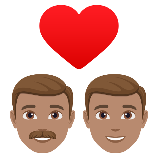 Casal Apaixonado: Homem, Homem, Pele Morena para JoyPixels 10.0