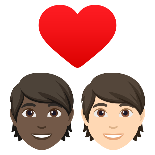 Casal Apaixonado: Pessoa, Pessoa, Pele Escura, Pele Clara para JoyPixels 10.0