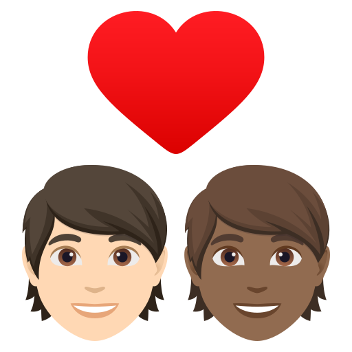 Casal Apaixonado: Pessoa, Pessoa, Pele Clara, Pele Morena Escura para JoyPixels 10.0