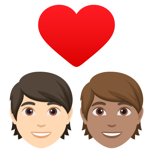 Casal Apaixonado: Pessoa, Pessoa, Pele Clara, Pele Morena para JoyPixels 10.0