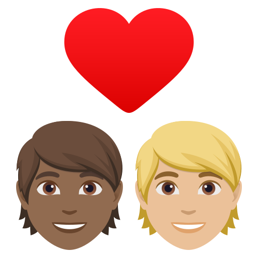 Casal Apaixonado: Pessoa, Pessoa, Pele Morena Escura, Pele Morena Clara para JoyPixels 10.0