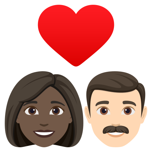Casal Apaixonado: Mulher, Homem, Pele Escura, Pele Clara para JoyPixels 10.0