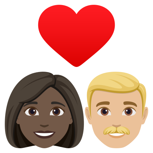 Casal Apaixonado: Mulher, Homem, Pele Escura, Pele Morena Clara para JoyPixels 10.0