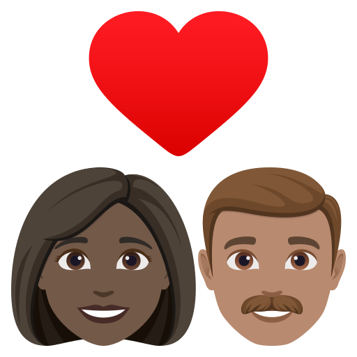 Закохана пара: жінка чоловік дуже темний тон шкіри середній тон шкіри для JoyPixels 10.0