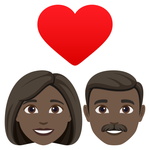 Casal Apaixonado: Mulher, Homem, Pele Escura para JoyPixels 10.0