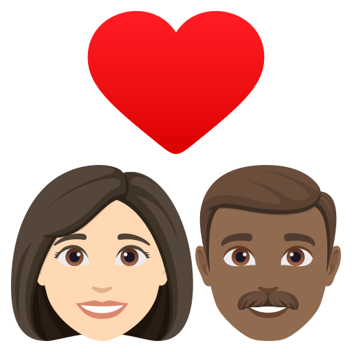 Casal Apaixonado: Mulher, Homem, Pele Clara, Pele Morena Escura para JoyPixels 10.0