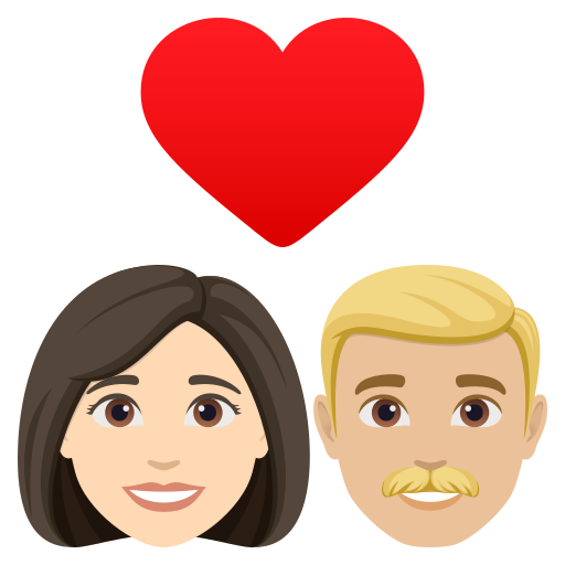 Casal Apaixonado: Mulher, Homem, Pele Clara, Pele Morena Clara para JoyPixels 10.0