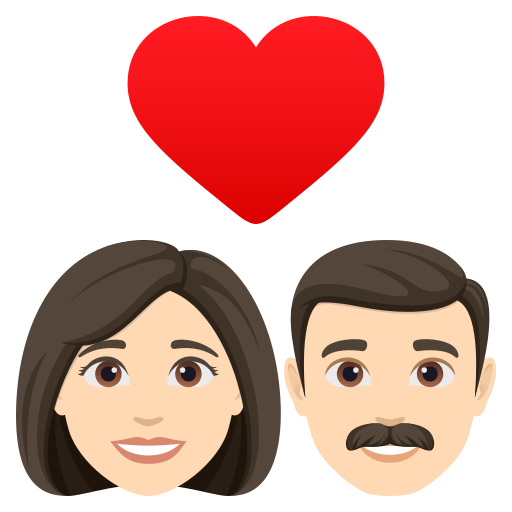 Casal Apaixonado: Mulher, Homem, Pele Clara para JoyPixels 10.0