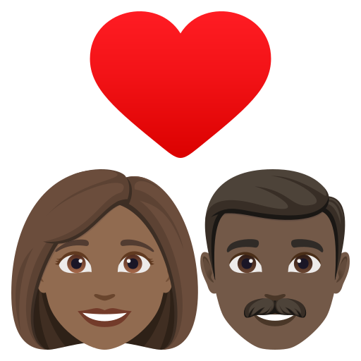 Закохана пара: жінка чоловік темний тон шкіри дуже темний тон шкіри для JoyPixels 10.0