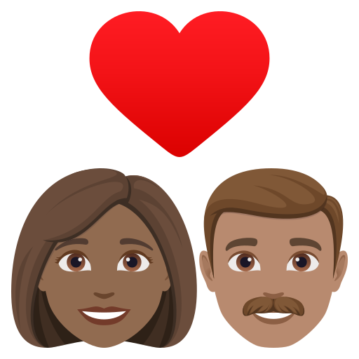 Закохана пара: жінка чоловік темний тон шкіри середній тон шкіри для JoyPixels 10.0