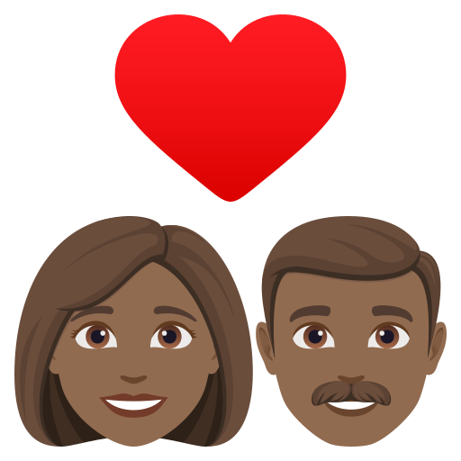 Закохана пара: жінка чоловік темний тон шкіри для JoyPixels 10.0