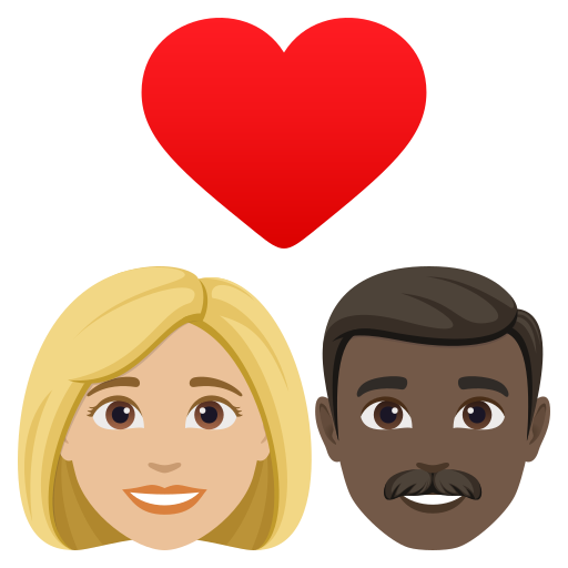 Закохана пара: жінка чоловік світлий тон шкіри дуже темний тон шкіри для JoyPixels 10.0