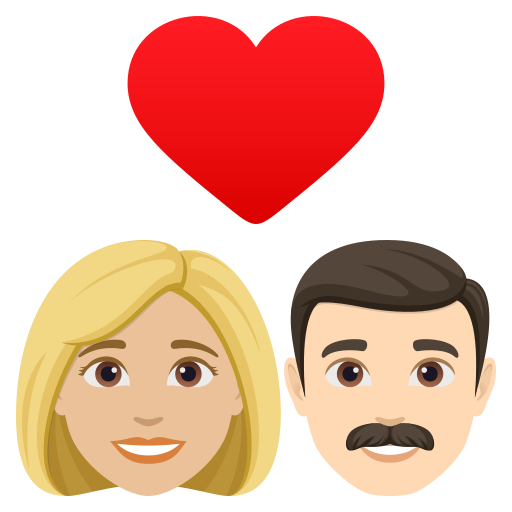 Casal Apaixonado: Mulher, Homem, Pele Morena Clara, Pele Clara para JoyPixels 10.0