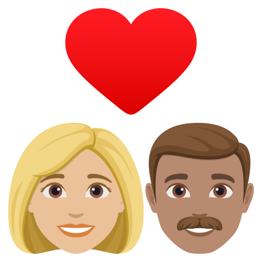 Casal Apaixonado: Mulher, Homem, Pele Morena Clara, Pele Morena para JoyPixels 10.0