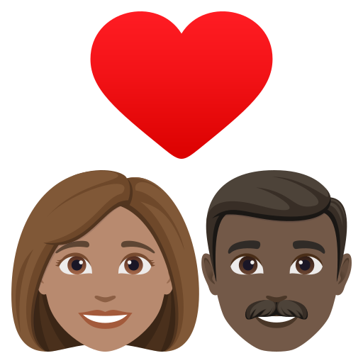 Casal Apaixonado: Mulher, Homem, Pele Morena, Pele Escura para JoyPixels 10.0