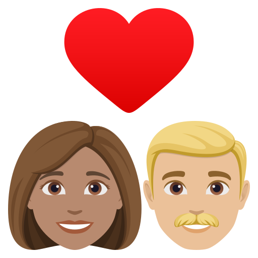 Casal Apaixonado: Mulher, Homem, Pele Morena, Pele Morena Clara para JoyPixels 10.0