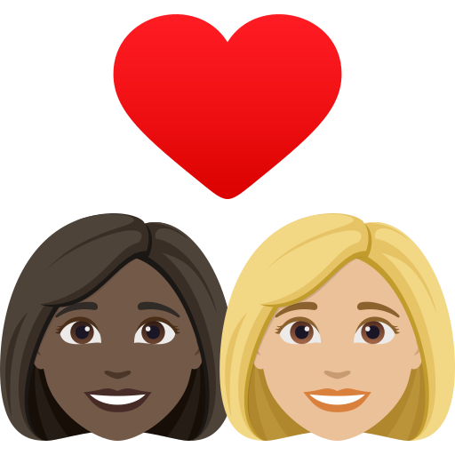 Casal Apaixonado: Mulher, Mulher, Pele Escura, Pele Morena Clara para JoyPixels 10.0