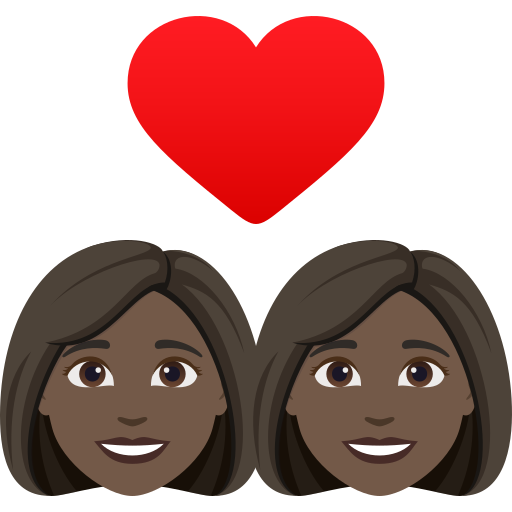 Casal Apaixonado: Mulher, Mulher, Pele Escura para JoyPixels 10.0
