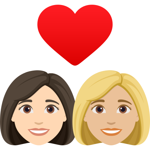 Casal Apaixonado: Mulher, Mulher, Pele Clara, Pele Morena Clara para JoyPixels 10.0