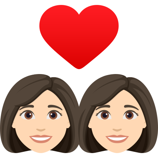 Casal Apaixonado: Mulher, Mulher, Pele Clara para JoyPixels 10.0