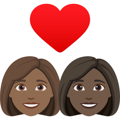Casal Apaixonado: Mulher, Mulher, Pele Morena Escura, Pele Escura para JoyPixels 10.0